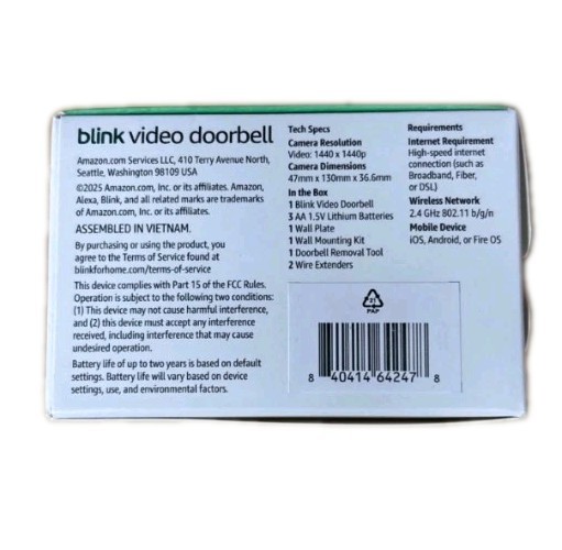 Blink Wireless Video Doorbell 2nd Gen Latest Model Black HD 2 Year battery Life gallery