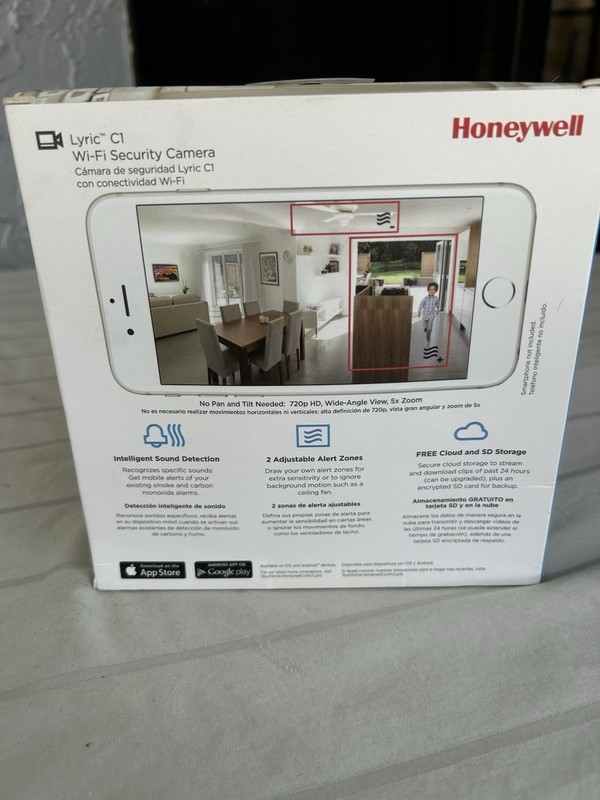 Honeywell Lyric C1 Camera --- Used in Box with 8gb MicroSD and Adapter. gallery
