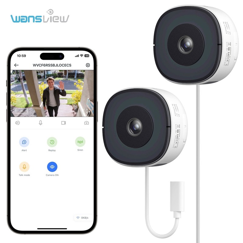 2Pack Wansview 2K Window Camera WIFI Indoor Security Camera Color Night Vision