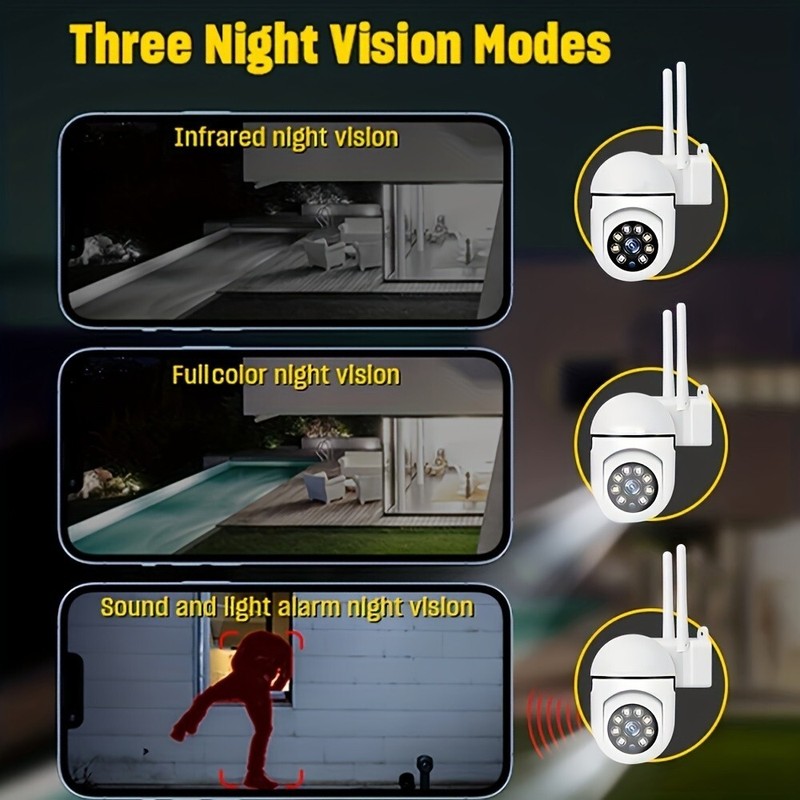 4PCS WiFi Security Camera 2.4G Wired Smart Home Outdoor Night Vision 1080P Cam gallery