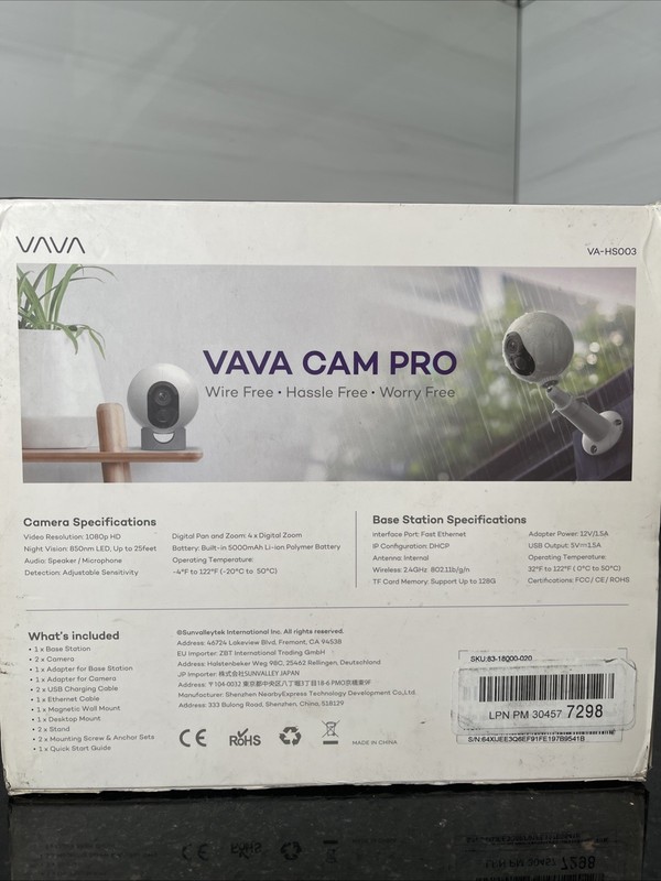 VAVA VA-HS003 CAM PRO 1080 WIRE-FREE HD SECURITY CAMERA SYSTEM gallery