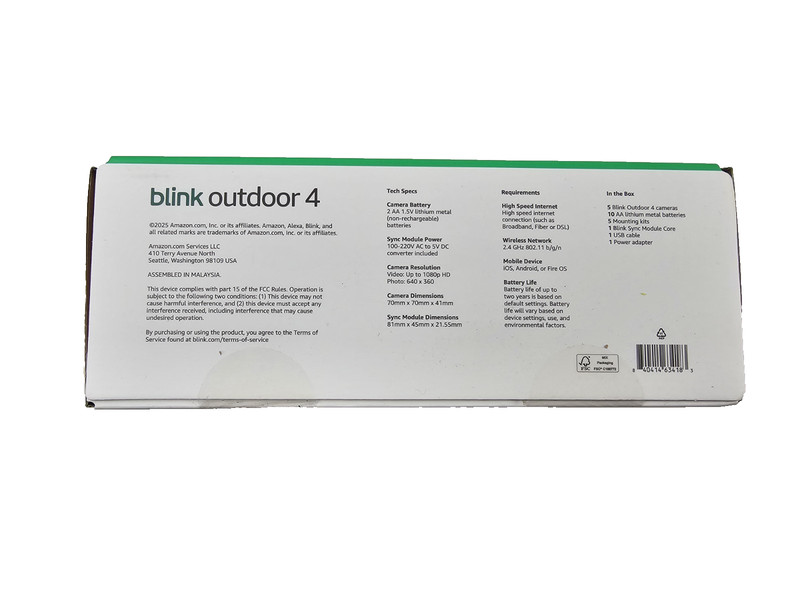 Blink Outdoor 4 Wireless HD Smart 1080p Security Camera - 5 Camera System NEW gallery
