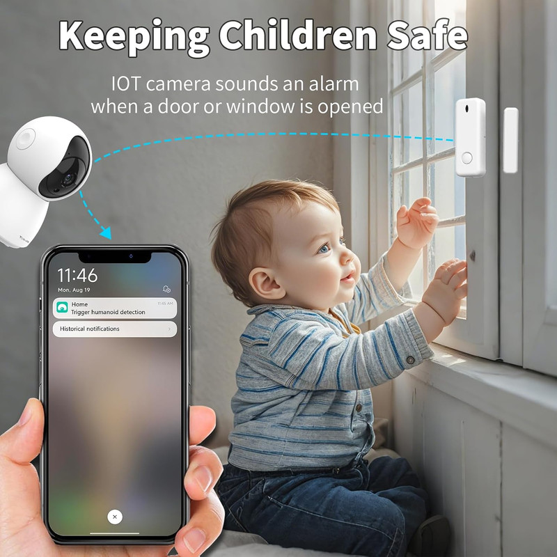 Indoor Security Camera, 1080P HD Dog-Camera, 2.4Ghz Wifi Smart Home Security Sys gallery