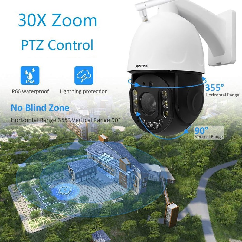 8MP 4K 30X Optical Zoom Security PTZ Wireless IP Camera, 2.4GHz 5GHz Dual WiF... gallery