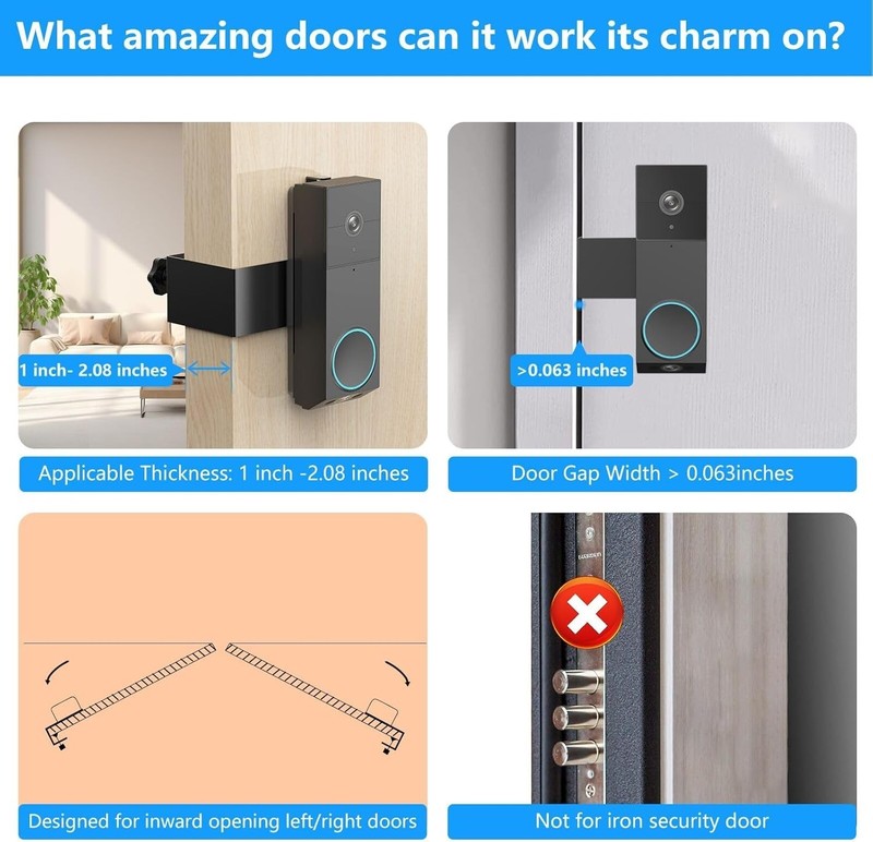 Anti-Theft Door Mount for Wyze Duo Cam Doorbell Only, No-Drill Wyze Doorbell ... gallery