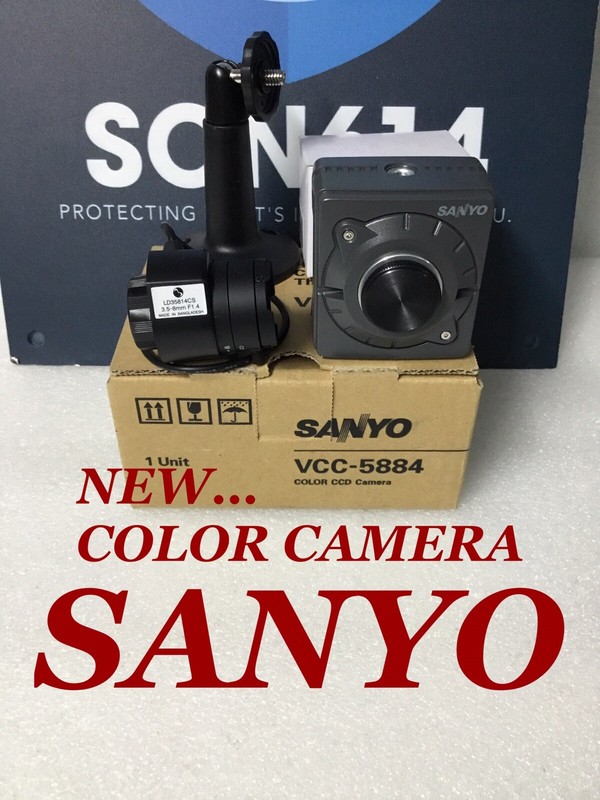 Sanyo VCC-5884 Security Compact Color Camera W/ 3.5-8mm 520TVL Mount Bracket NEW