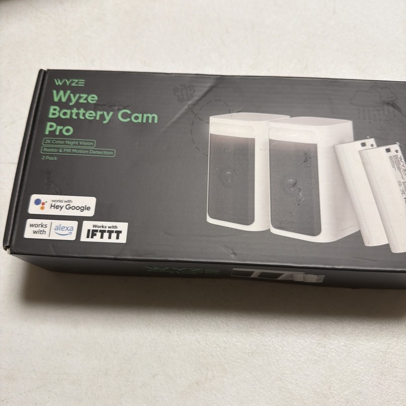 Wyze Battery Cam Pro 2K Color Night Vision/Radar Detection 2 Pack WYZECOP-RB2PK
