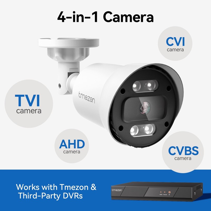 TMEZON 8CH 5MP Lite DVR 1080P CCTV Home Security Camera System Night Vision 500G gallery