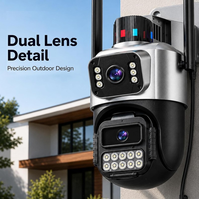 6MP Outdoor Security Camera Dual Lens PTZ 5G WiFi Surveillance gallery