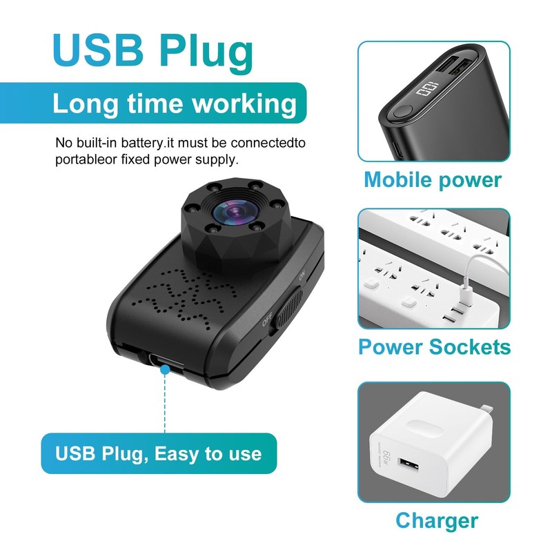 Mini Camera Wireless with 1080P Small Surveillance Cameras Back Clip Wearable... gallery