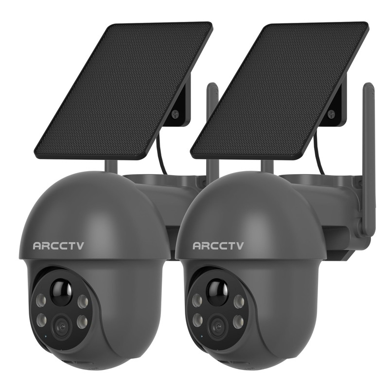 Security Cameras Wireless Outdoor Solar, 4MP 360° View Battery Powered Outdoo…