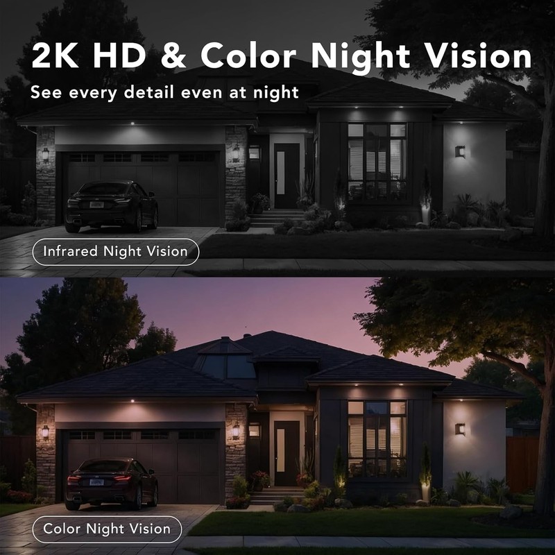 Wireless Outdoor Security Camera System with AI Detection and Color Night Vision gallery