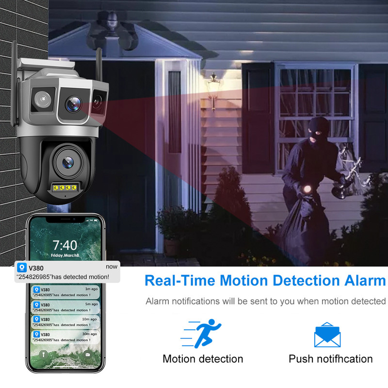 4K Wireless Security Camera System Outdoor Home Dual Lens Wifi Night Vision Cam gallery