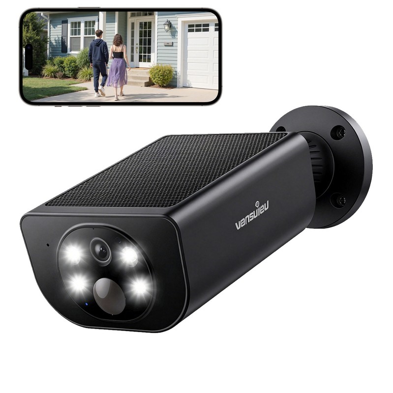 Wansview Outdoor Security Camera Wireless 2K WiFi Cameras for Home Solar Powered