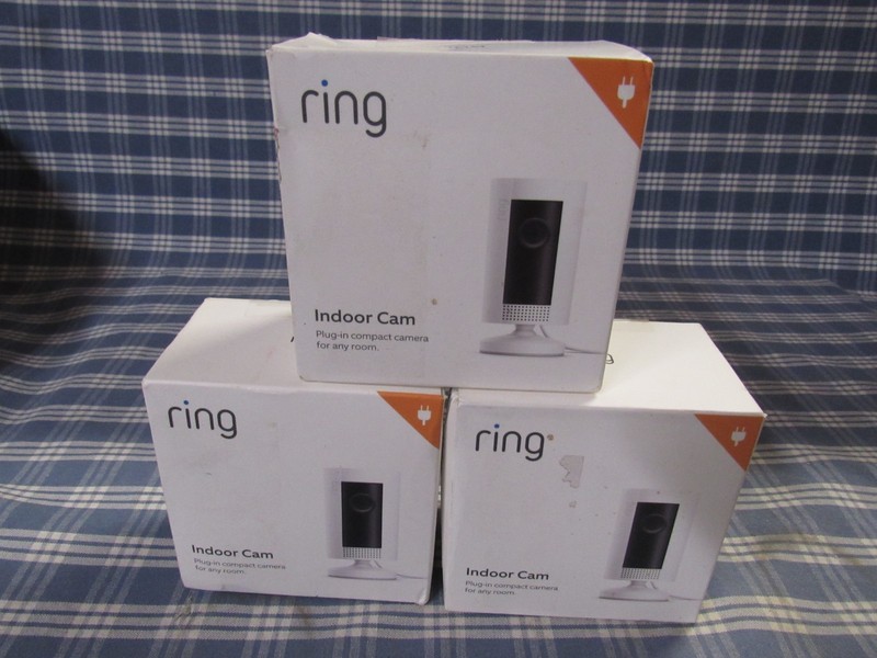Ring Indoor Cam Plug-In HD Cameras (New Sealed Lot of 3) FAST FREE SHIPPING.