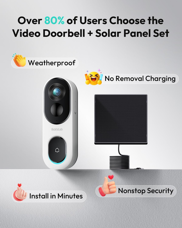 2K Doorbell Camera Wireless with Head-To-Toe View, No Monthly Fee, Video Doorbel gallery