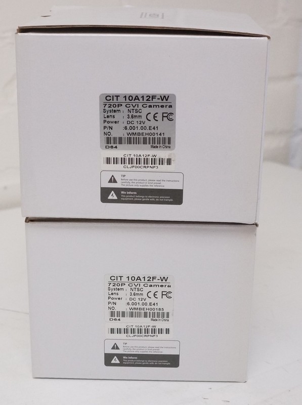 Lot of 2 Truon CIT 10A12F-W 720P CVI Dome Security Cameras 3.6mm gallery