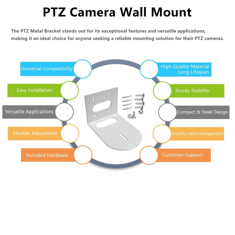 PTZ Camera Wall Mount Bracket Universal Solid Metal Mount for All PTZ Cameras... gallery