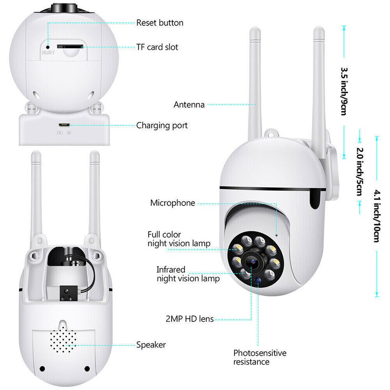 4x Wireless 5G WiFi Security Camera System Smart outdoor Night Vision Cam 1080P gallery