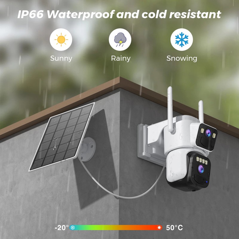8MP Solar Wifi Camera PTZ Outdoor 4K Human Detection CCTV Surveillance Camera gallery