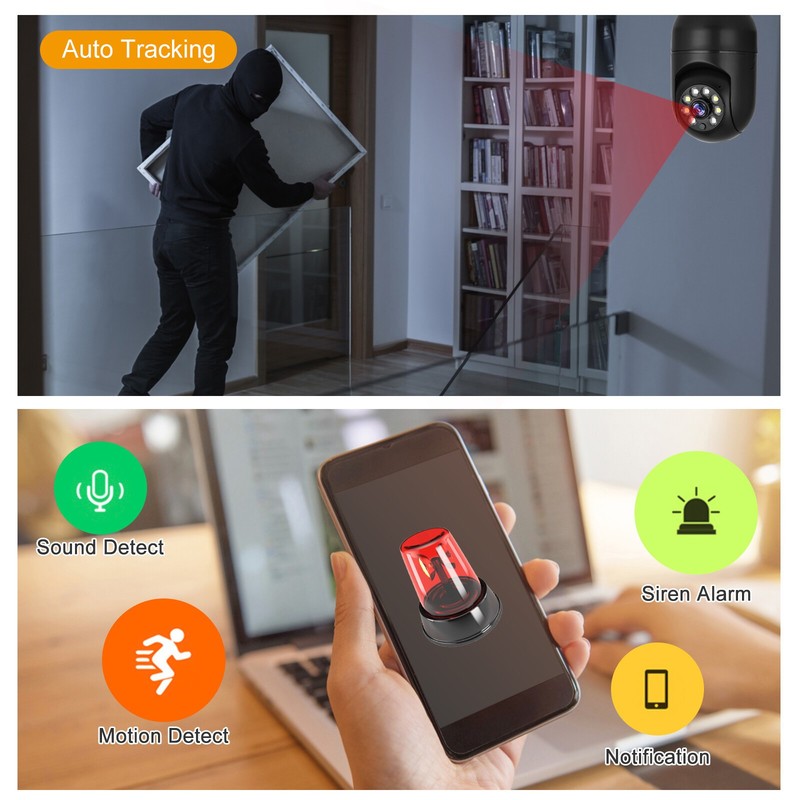 360° 1080P IP E27 Light Bulb Camera Wi-Fi IR Night Smart Home Wireless Security gallery