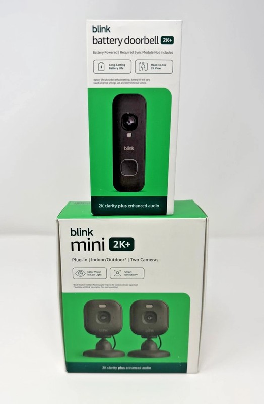 Blink Mini 2K+ Cameras Indoor/Outdoor & Wireless Video Doorbell 2K Newest Models