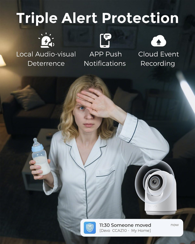 2K Smart Home Camera, Indoor IP Security 360 Pan-Tilt Color Night Vision 256GB gallery
