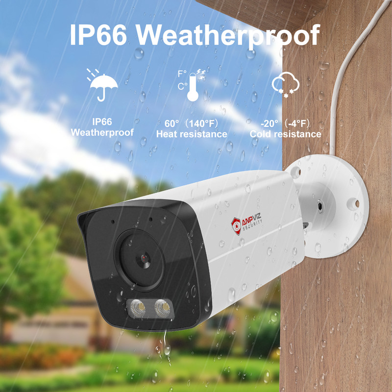 Anpviz 8MP Audio POE IP Bullet Security Camera Full Color Night Vision H.265+ gallery
