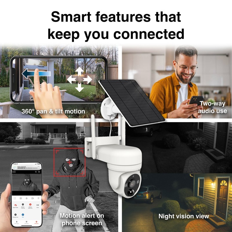 Laser FHD Outdoor Security Camera Solar Powered with 360 Pan Tilt WiFi gallery