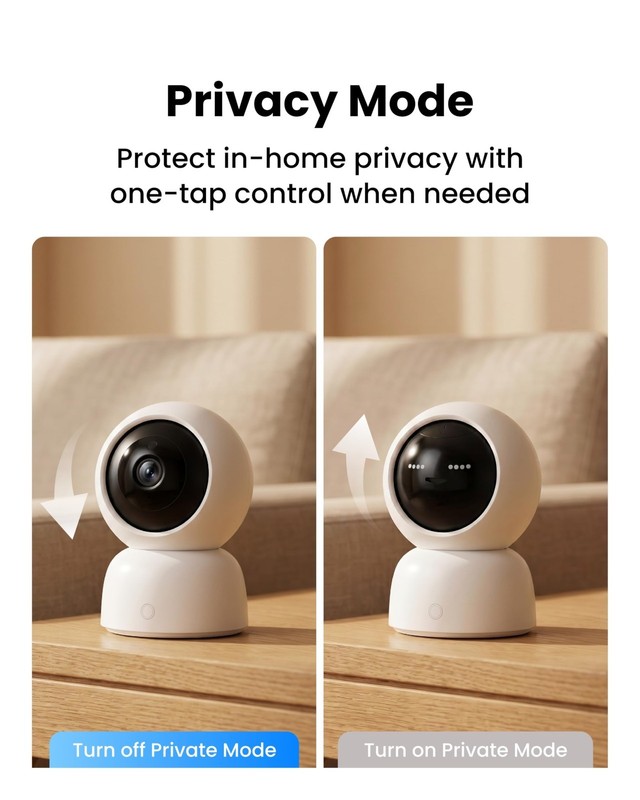 4MP 2K Indoor Security Camera, 360° PTZ Pet Monitor, Dual-Band WiFi, Night Visio gallery