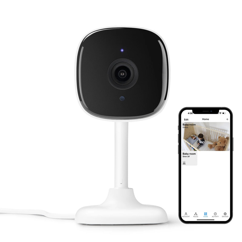 Indoor Camera 1080P - Wi-Fi Security Cam with Night Vision, White (1-Pack) gallery
