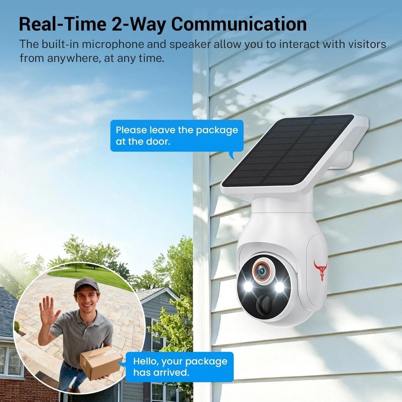 Camara De Seguridad Solar 360 Para Casa Exterior 2.4G WiFi Con Audio y Micrófono gallery