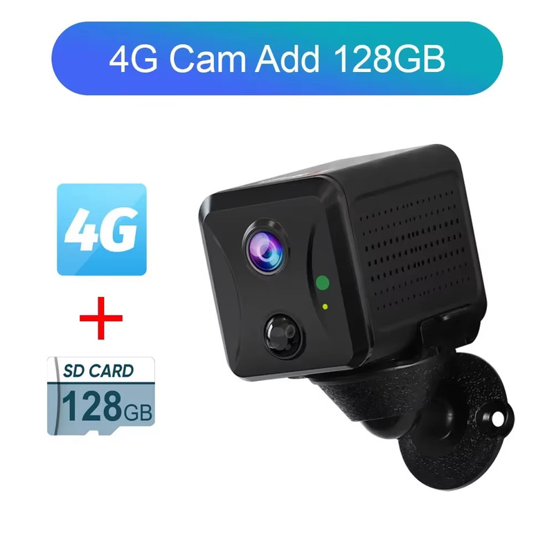 5MP 4G Sim Mini Camera Wifi 3800mAh Battery CCTV Security Camera Intercom PIR De gallery