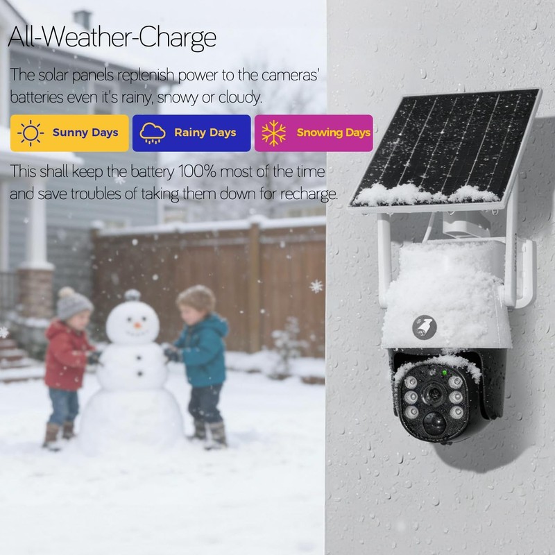 2-Pack 4MP Wireless PTZ Solar Security Camera, AI Auto Tracking, WiFi 6 5G Du... gallery