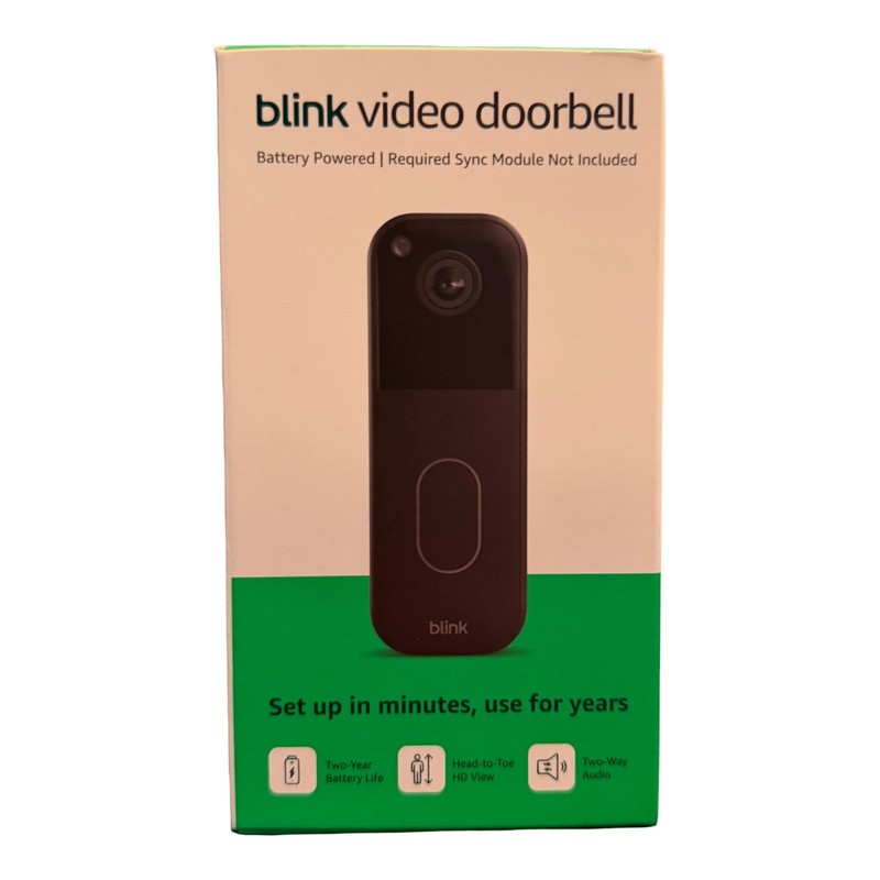 Blink Video Doorbell 2nd Gen Black 1440p HD New Sealed Sync Module Not Included