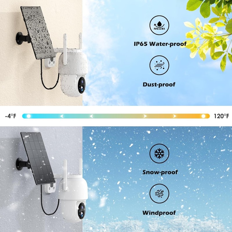 360° View Solar Security Camera with Two-Way Talk & Intelligent Motion Detection gallery