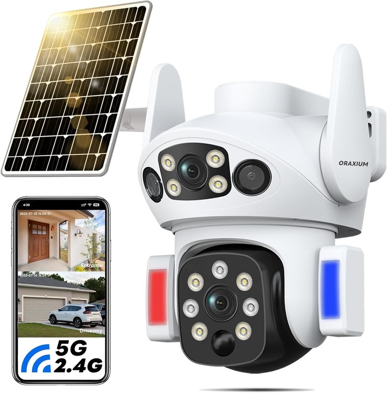 Solar Powered Wireless Security Camera with Dual Lens Color Night Vision gallery