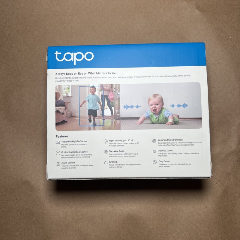 In Box TP-Link Tapo C100 1080P HD Home Security Wi-Fi Camera Baby or Pet Monitor gallery