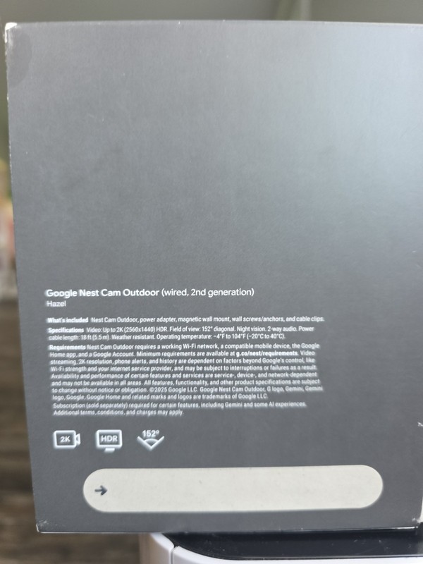 Google Nest Cam (2nd-Gen) Security Camera Hazel Wired 2-Way Audio Night Vision gallery