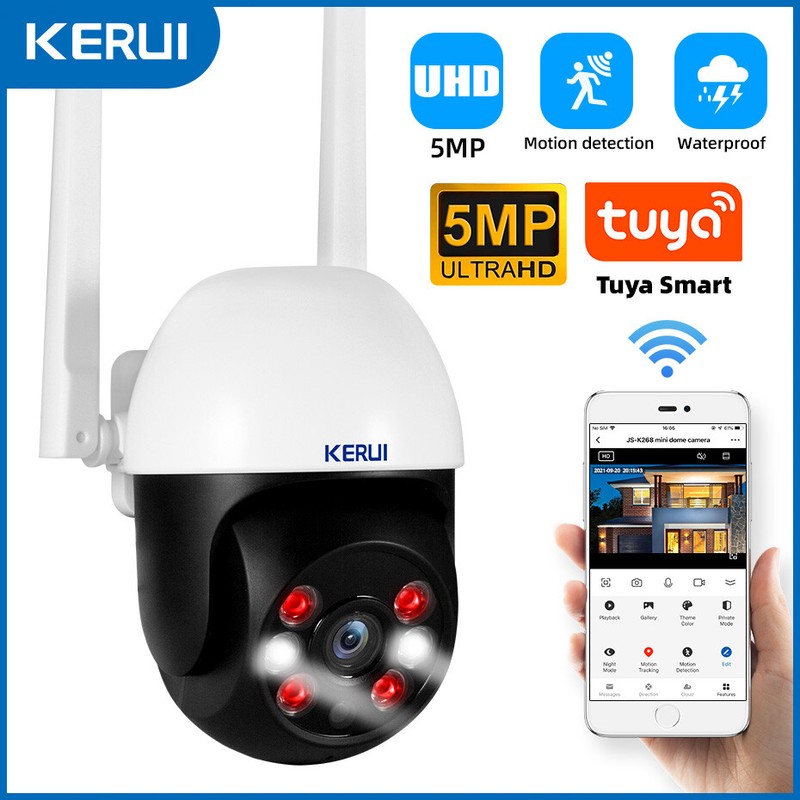 5MP WiFi Security Cam Wireless Waterproof Surveillance Two Way Audio Camera