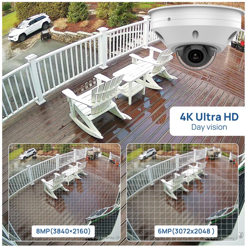 VIKYLIN 8MP 4K IR Dome Security IP Camera Motion Detection Waterproof MIC POE gallery