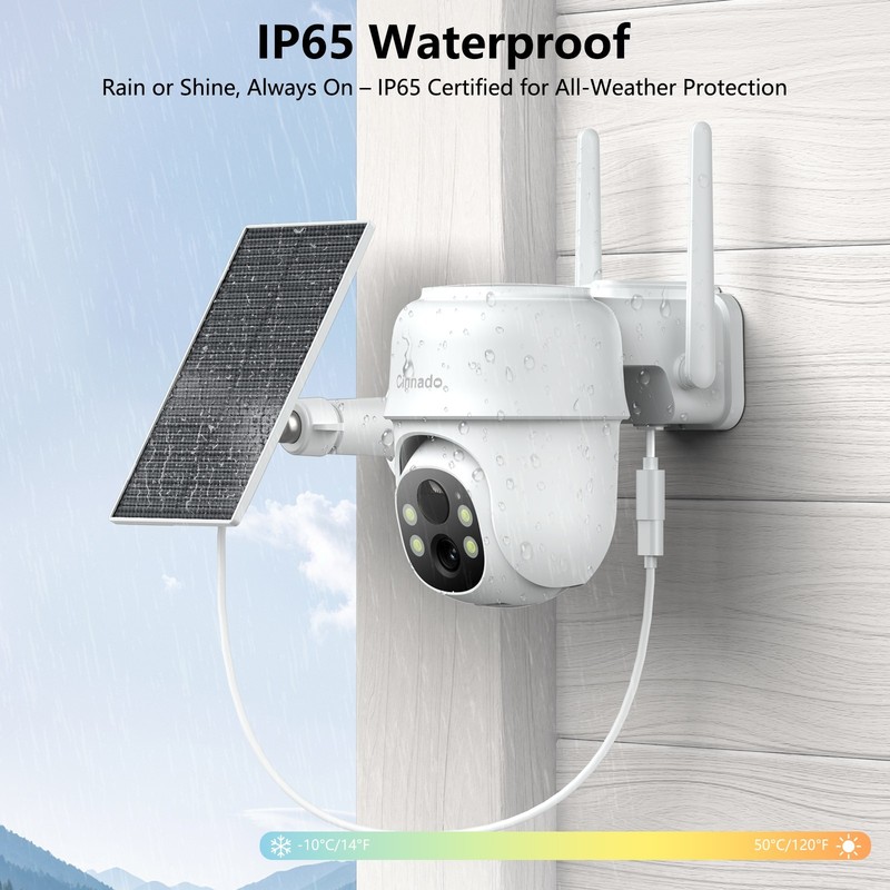 2K 3MP Wireless Solar Security Camera Outdoor Wifi 360°View Color Night Vision gallery
