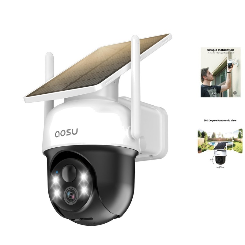 Eco-Friendly Solar Powered Security Camera – 2K Night Vision & Alexa Compatible