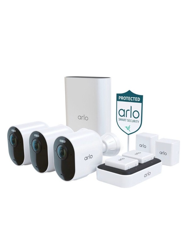 New Arlo Ultra 2 VMS5340-2BYNAS Spotlight Security Cameras Bundle Wire-Free 4K; 