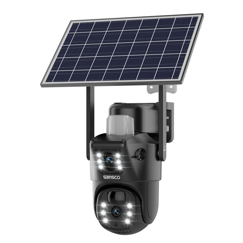 Solar Powered 8MP Wireless WiFi Outdoor PTZ Security IP CCTV Camera 2-Way Audio