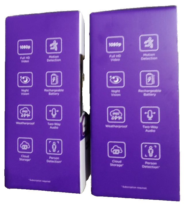 2 Roku CW1000R 1080P Wi-Fi Outdoor Smart Home SE Security Camera NEW SEALED gallery