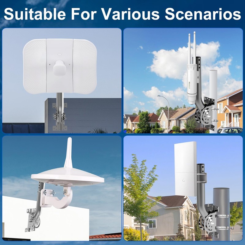 430 Stainless Steel Heavy Duty Antenna Pole Mount, 13''-160° Adjustable Three... gallery