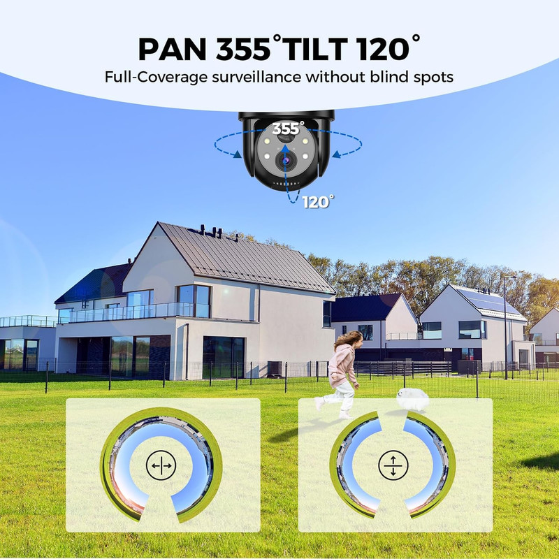 2K 2.4G Wifi Security Cameras Wireless Outdoor, 360° View Solar Cameras for Home gallery