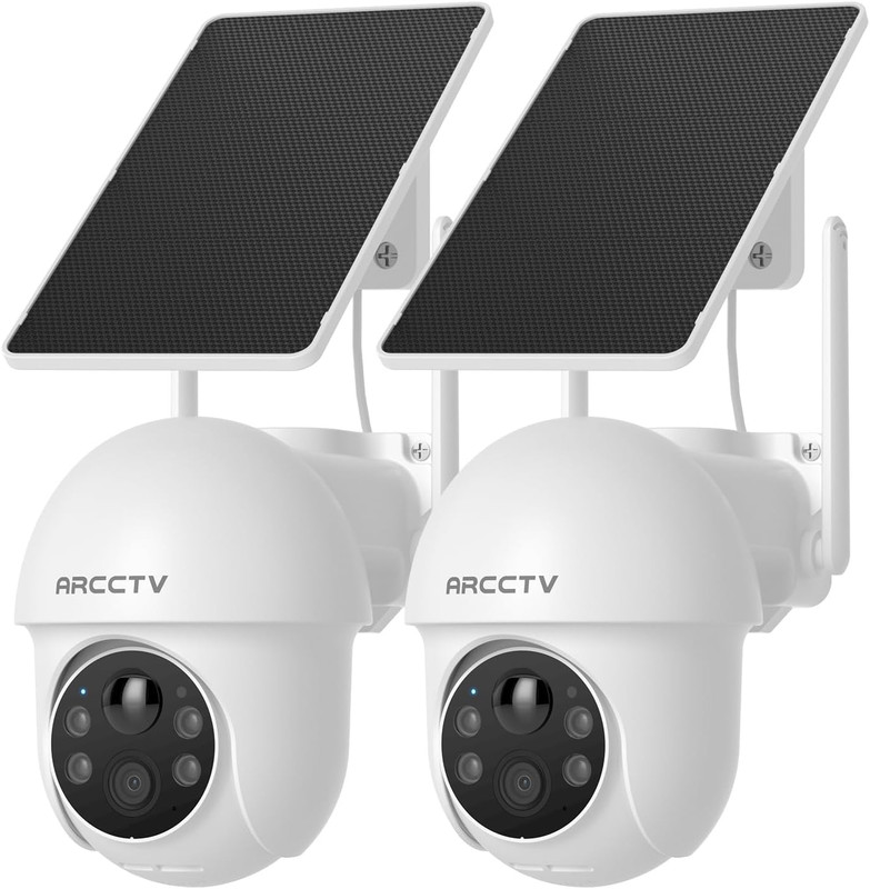 Solar Security Cameras Wireless Outdoor, 4MP 360° View Battery Powered Outdoor C