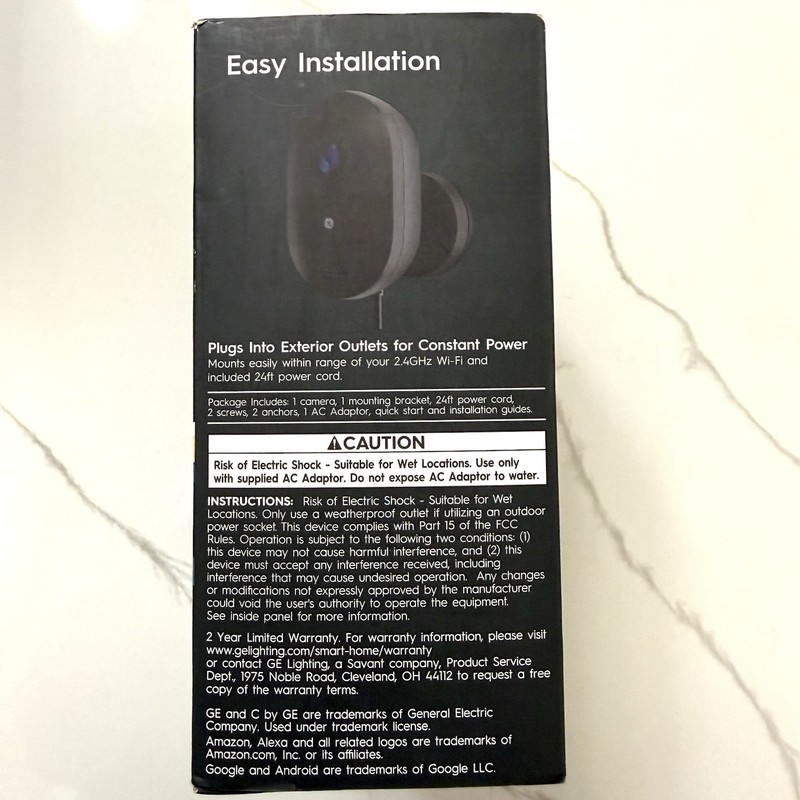 GE Cync Outdoor Smart Wired Camera Home Security, Black gallery